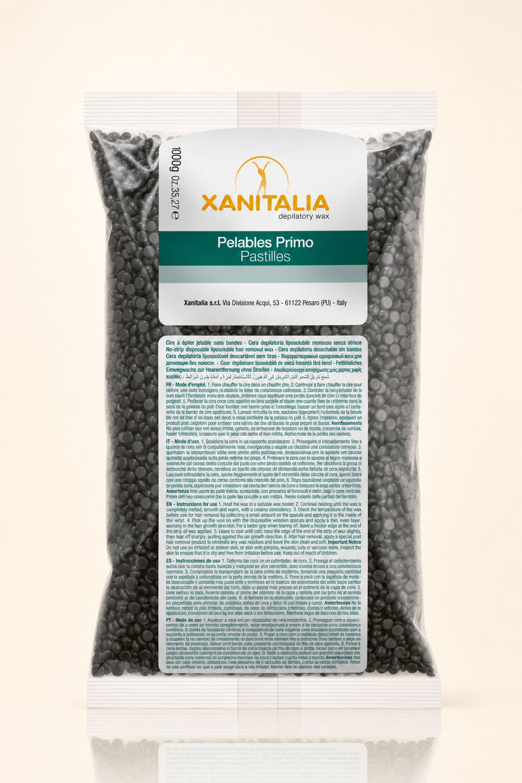 Xanitalia Heisswachs Perlen Italia Schwarz 1 kg